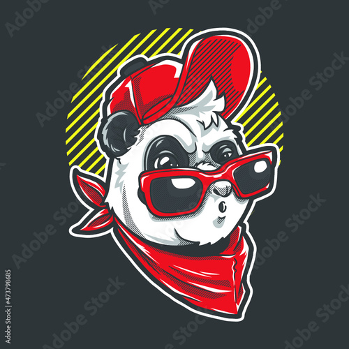 Cartoon panda urban character