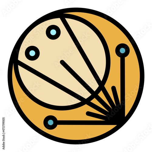 Devil moon icon. Outline devil moon vector icon color flat isolated