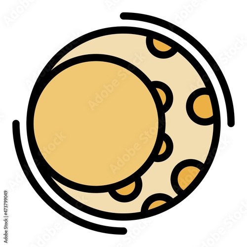 Cult moon icon. Outline cult moon vector icon color flat isolated