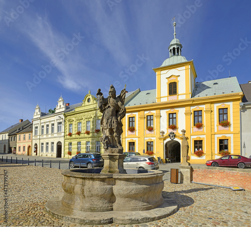 Main square of town Manetin in the northern part of the Plzen-nord district in the Czech Republic. photo