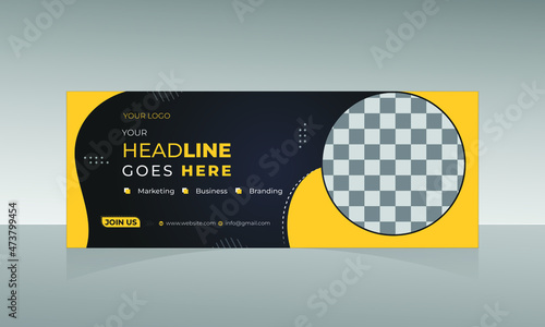 Facebook banner and cover template for social media.Business Agency cover template.
Cover template for the social network.Facebook cover for social media marketing. 
Editable file and layered.
