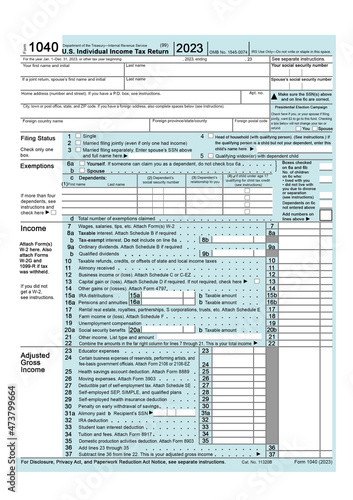 Illustration of tax form. Business and finance concept