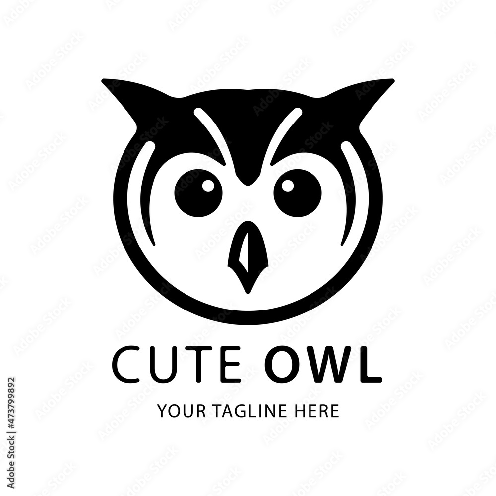 Fototapeta premium Cute owl logo design vector