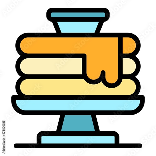 Pancakes stack icon. Outline pancakes stack vector icon color flat isolated