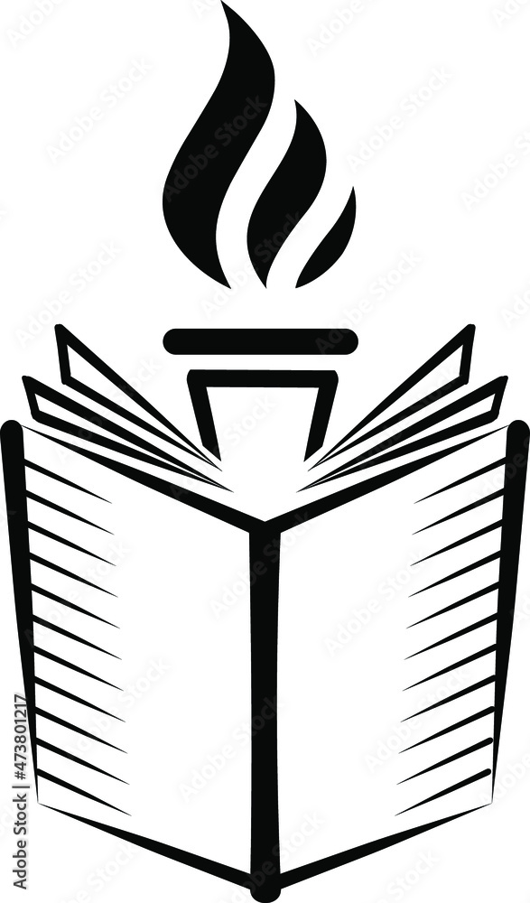 book and torch logo book and torch logo