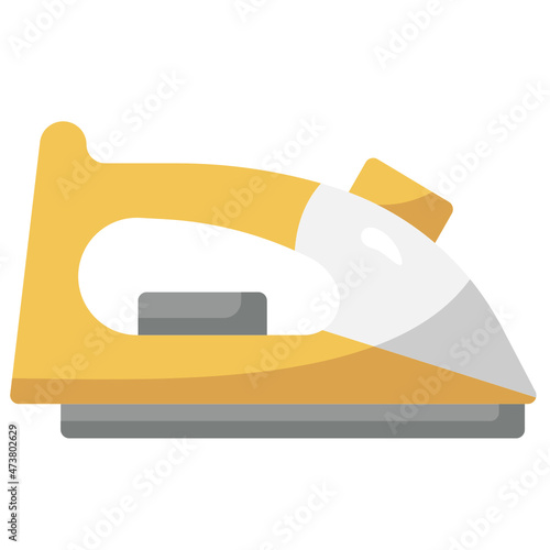 steam iron flat icon