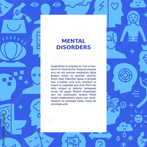 Mental disorders banner with place for text