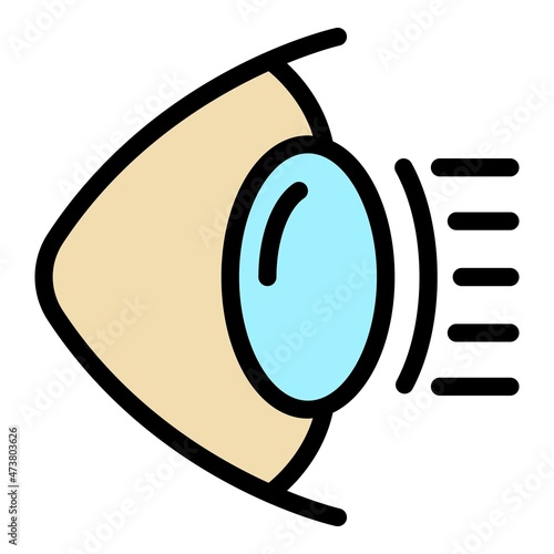 Eye disease icon. Outline eye disease vector icon color flat isolated