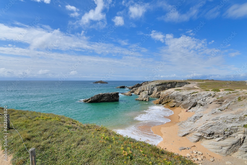 Beautiful seascape on the coast at Quiberon in Brittany - France Beautiful seascape on the coast at Quiberon in Brittany - France