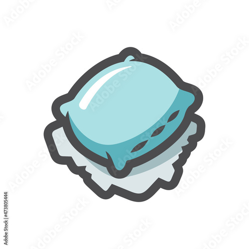 Street Pillow homeless bed Vector icon Cartoon illustration