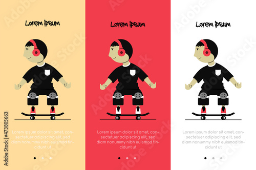 Concept of a boy skating for a web page.