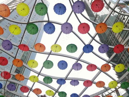 colorful umbrellas in the market