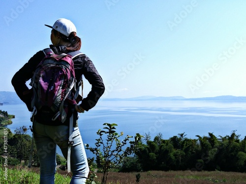 person with backpack