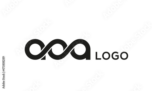 connect AOA letters logo design vector template