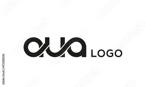 connect AUA letters logo design vector template photo