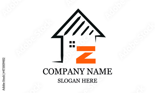 Architecture logo design, vector design template of construction company brand, real estate sign with letter Z.