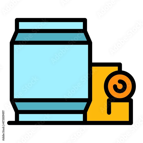 Pool water pump icon. Outline pool water pump vector icon color flat isolated