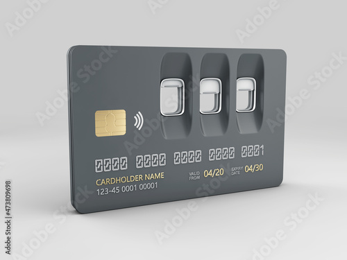3d Rendering of Airplane window credit card. Clipping path included