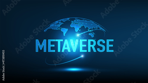 Metaverse digital world smart futuristic interface technology background, Vector Illustration
