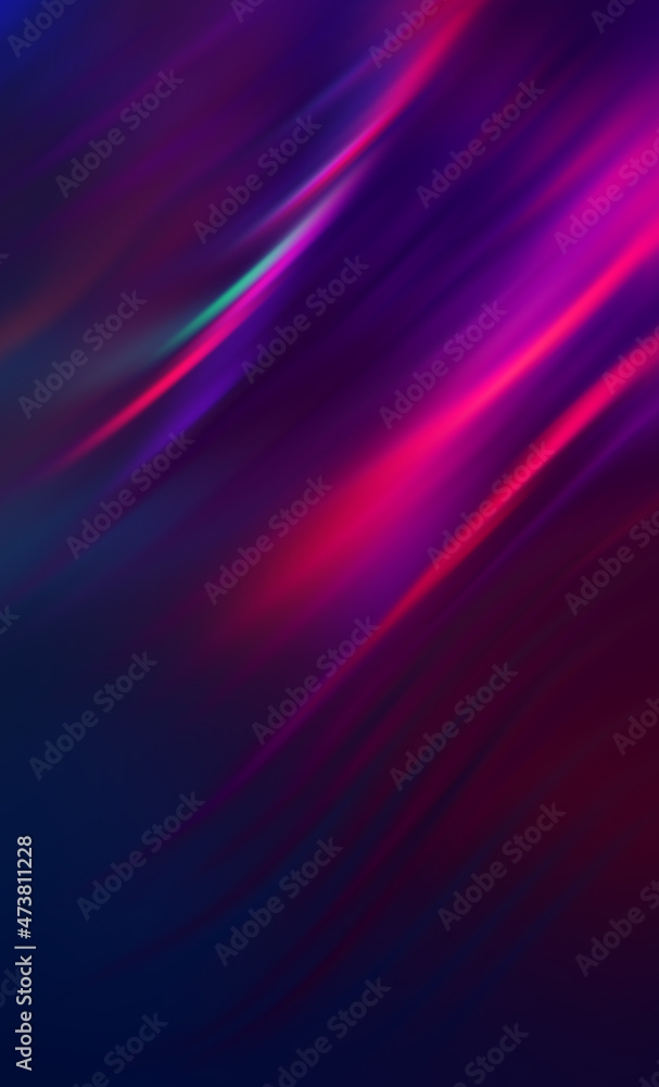 Fototapeta premium Dark abstract futuristic background with ultraviolet neon glow. Laser neon lines, waves.