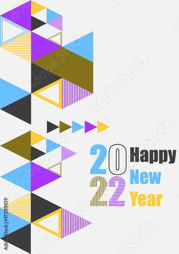 Happy new year 2022 background. Colorful poster vector illustration for greeting card  party invitation card  website banner  social media banner  background  cover design template  marketing material