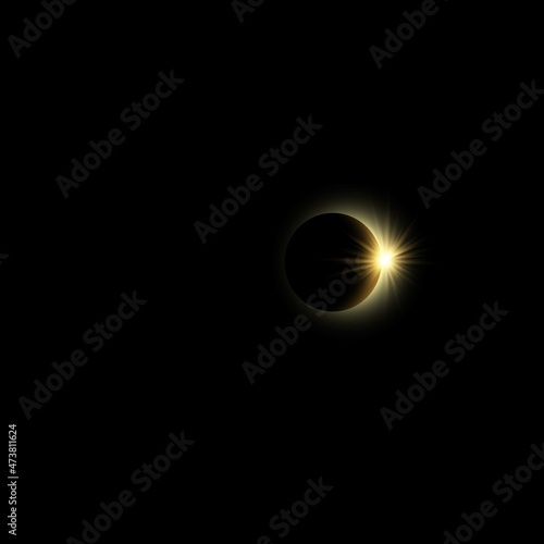 Vector illustration of total solar eclipse