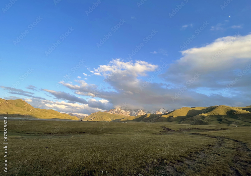 landscape with mountains and clouds landscape with mountains and clouds