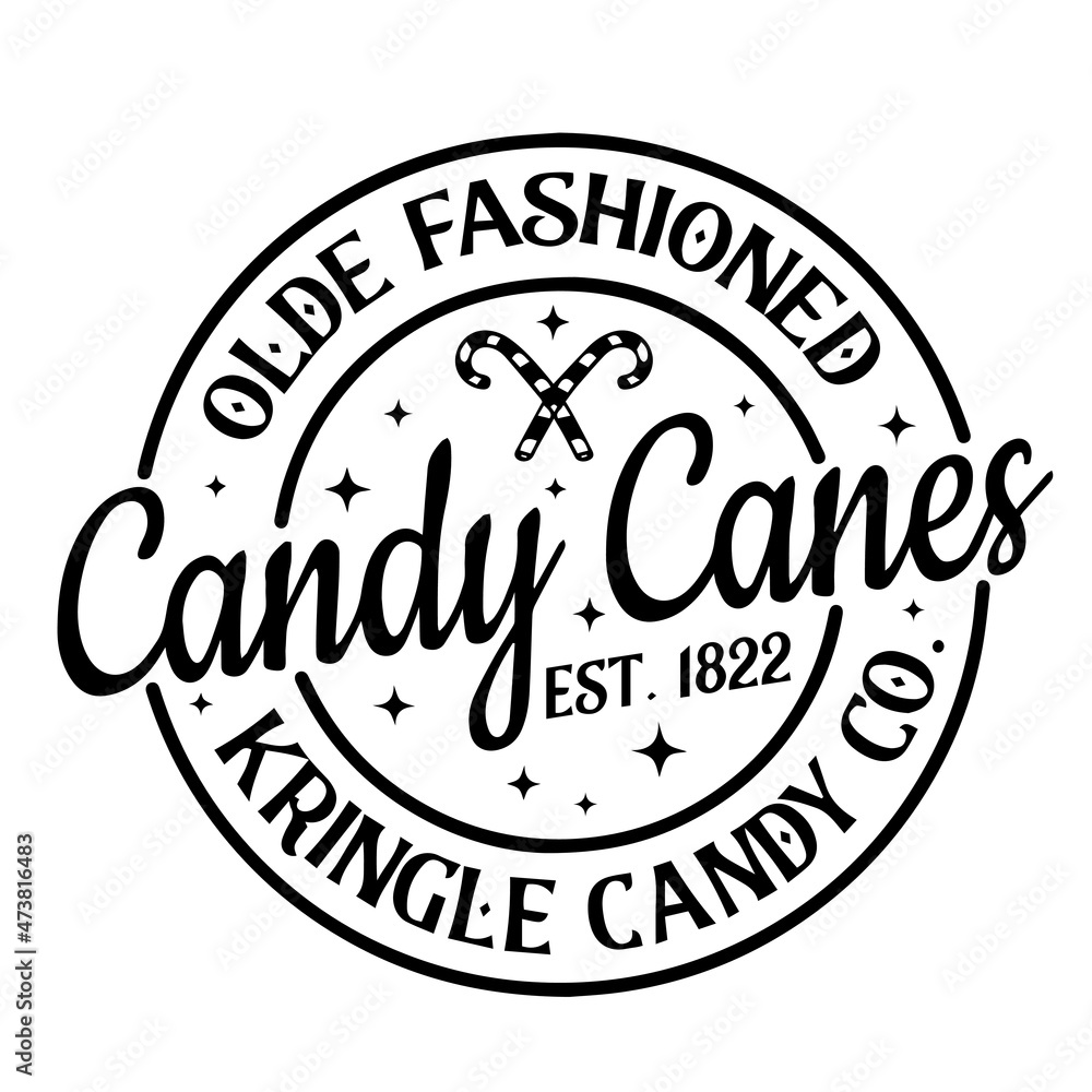 olde fashioned candy canes kringle candy logo inspirational quotes typography lettering design