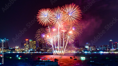 Wallpaper Mural Firework at Pattaya, Thailand Torontodigital.ca