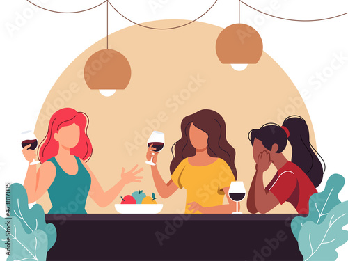 Gossip or rumor flat vector illustration and spreading rumors
