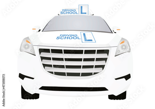 Driving school car. vector illustration