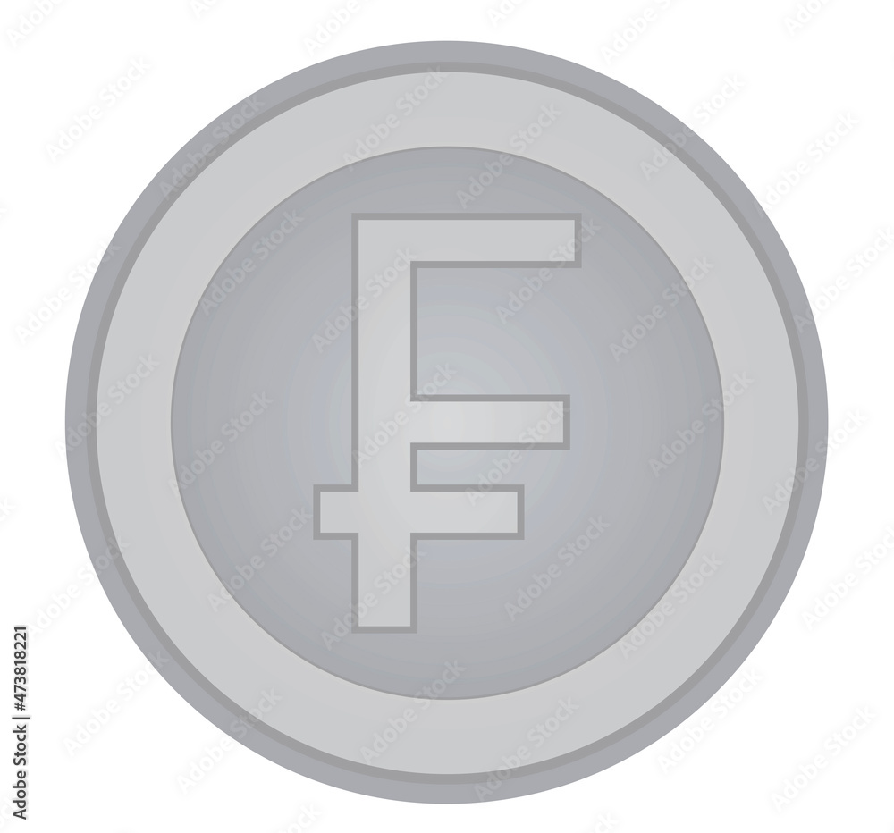 Swiss franc coin. vector illustration Swiss franc coin. vector illustration