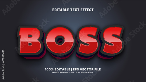 Boss editable text effect colorful 3d style 
