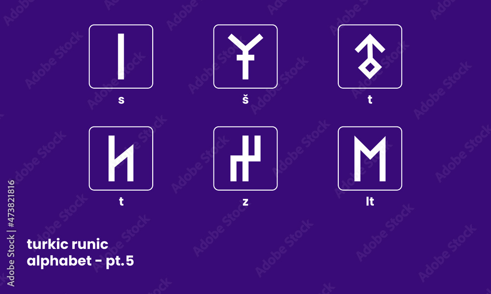 set of ancient Turkic runic alphabet - pt.5 set of ancient Turkic runic alphabet - pt.5