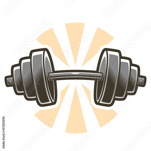 barbell logo cartoon