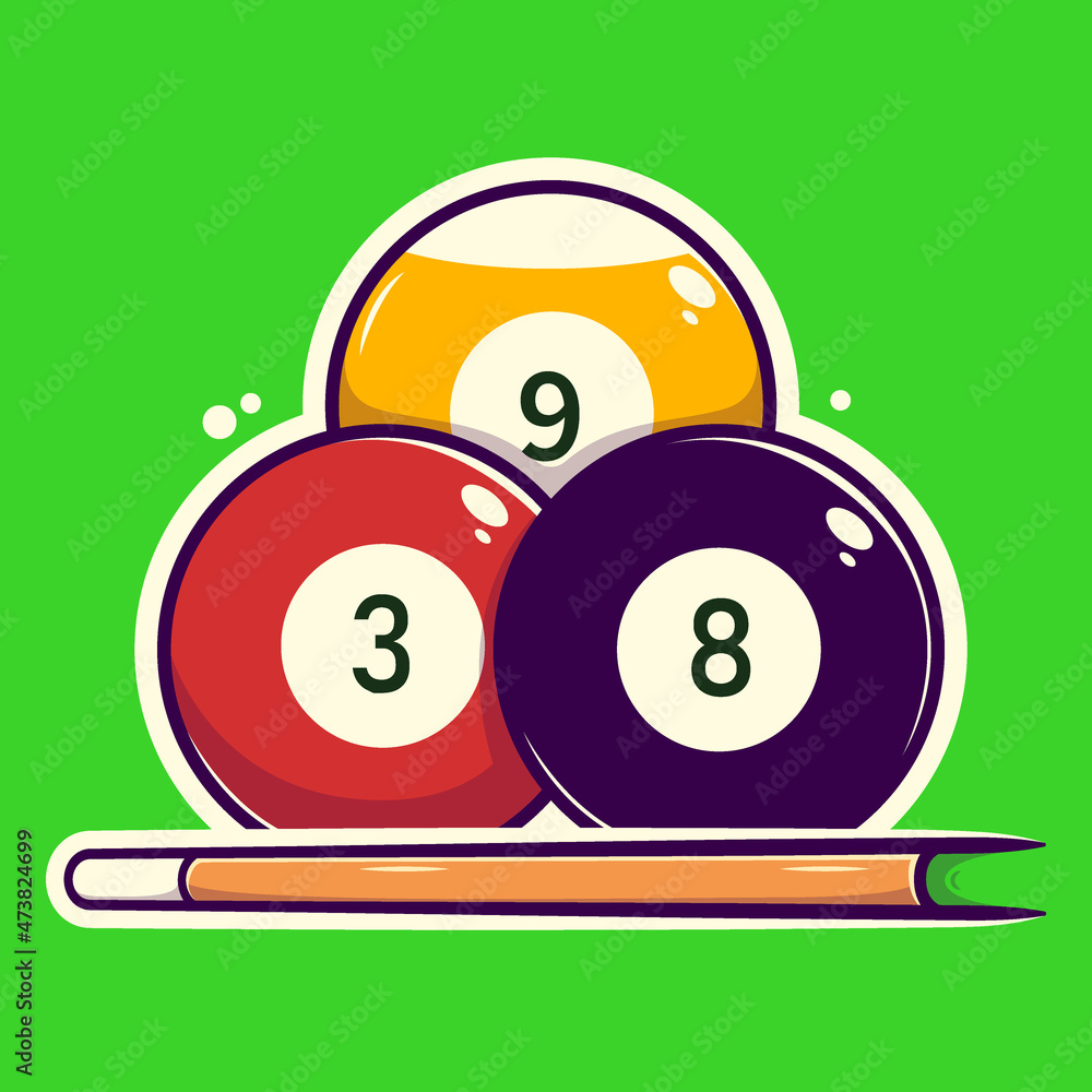billiard cartoon Stock Vector | Adobe Stock