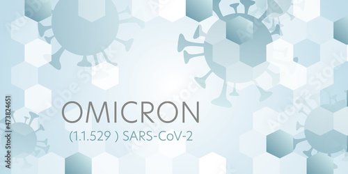 Covid 19 science illustration - coronavirus sars cov 2 - blue design banner
