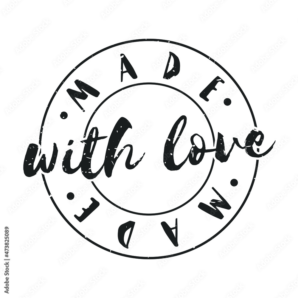 Made With Love Quality Stamp Round Design Vector Insignia Valentine's Day Badge. Made With Love Quality Stamp Round Design Vector Insignia Valentine's Day Badge.