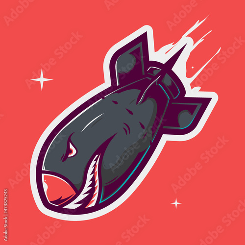 shark nuclear atomic bomb cartoon