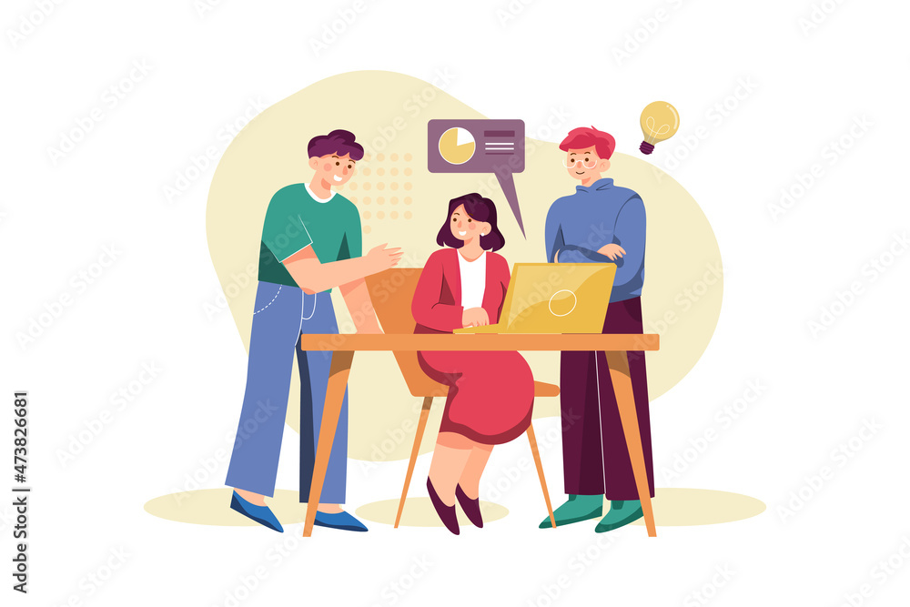 Brainstorming Illustration concept. Flat illustration isolated on white background Brainstorming Illustration concept. Flat illustration isolated on white background