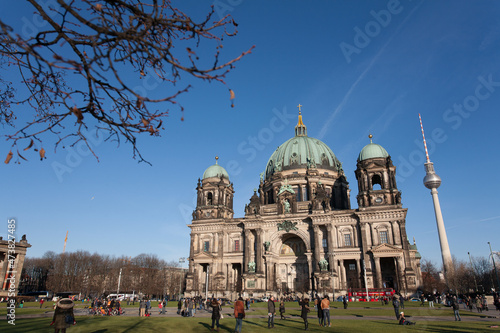 Monuments and cityscape of Berlin, Germany during winter time. photo