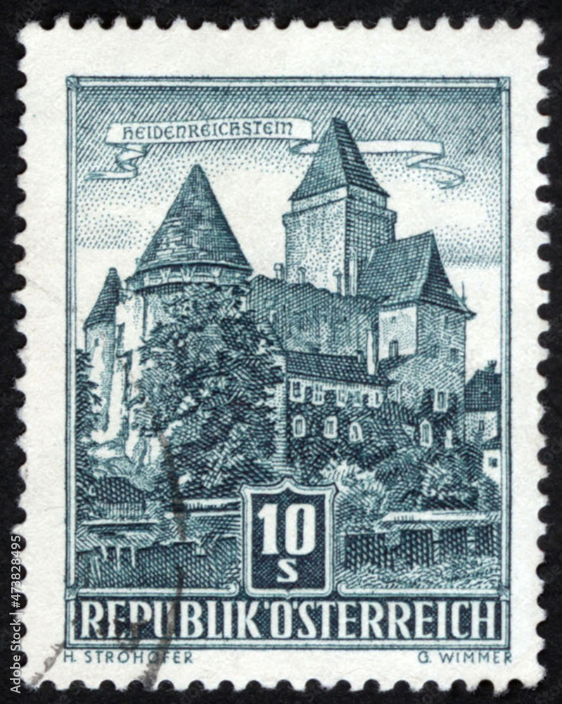 Postage stamps of the Austria. Stamp printed in the Austria. Stamp printed by Austria.