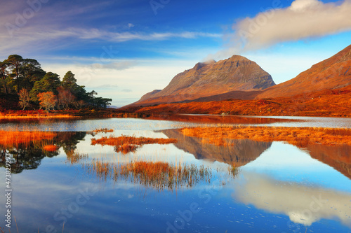 Beautiful Morning Light over Loch Clair with Liathach in the background, Glen Torridon, North West Highlands, Scotland, UK. © Colin Ward