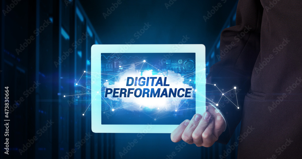 Person holding tablet, technology concept Person holding tablet, technology concept