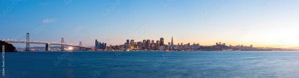 Sunset with of the San Francisco Oakland Bay Bridge Sunset with of the San Francisco Oakland Bay Bridge