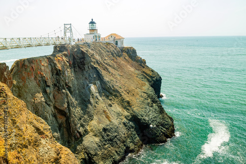 Sunny view of the famous Point Bonita Lighthouse photo