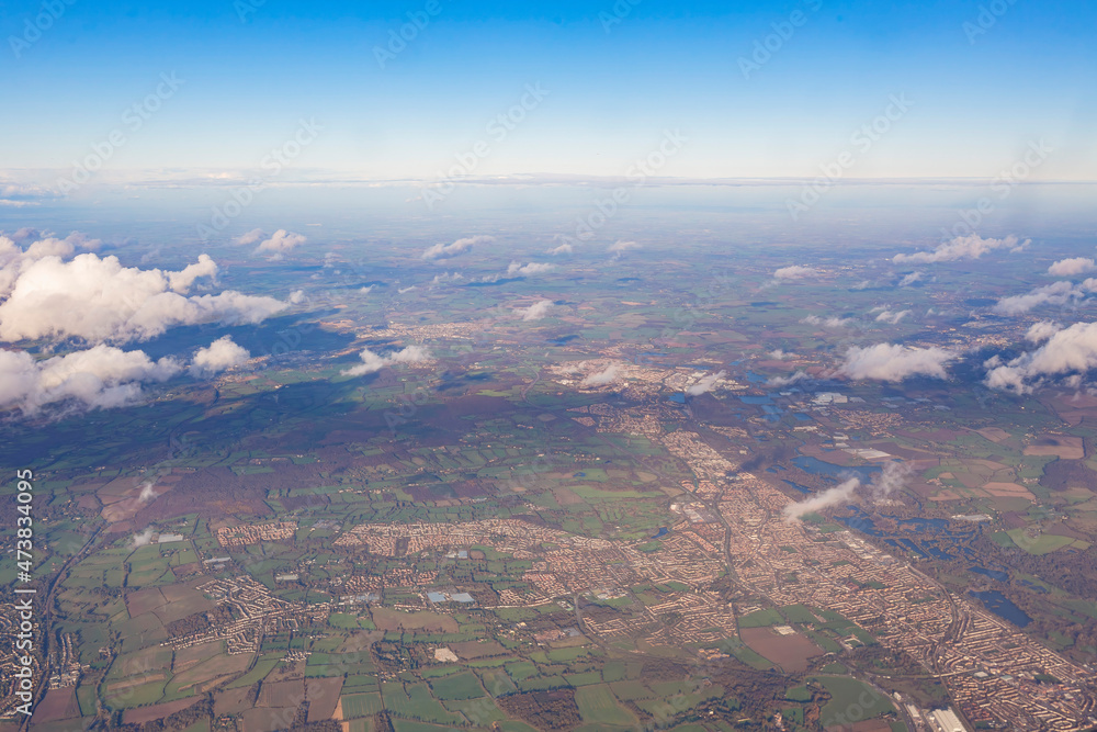 Aerial view around Germany's country side