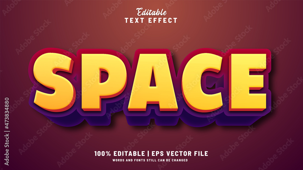 Editable text effect 3d style