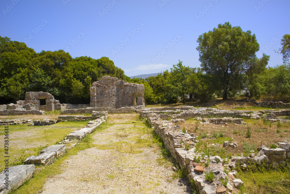Gymnasium (pagan temple) in Butrint National Park, Buthrotum, Albania