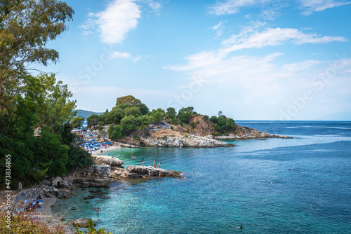 The coast of the Greek island of Corfu is rich in wonderful beaches and rich vegetation